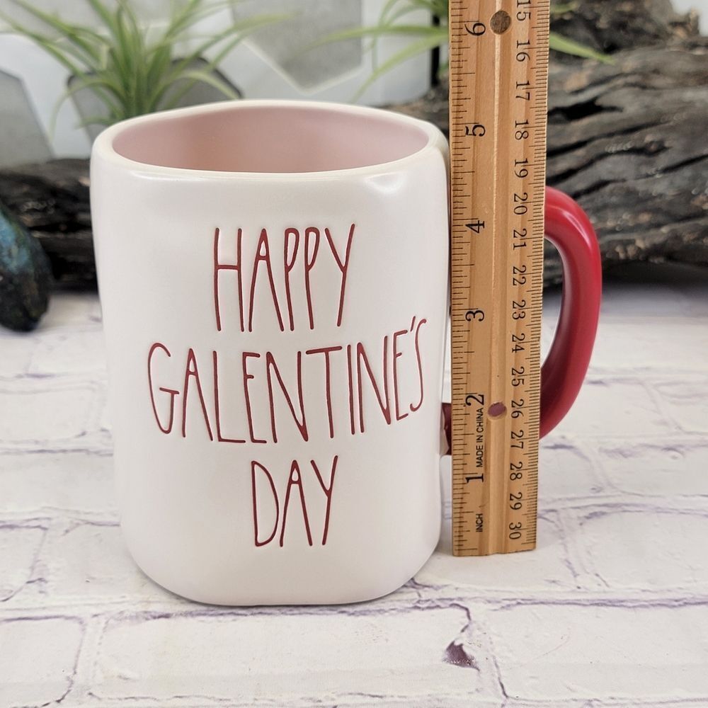 Rae Dunn HAPPY GALENTINE'S DAY White/Pink/Red Ceramic Mug - Picture 6 of 7